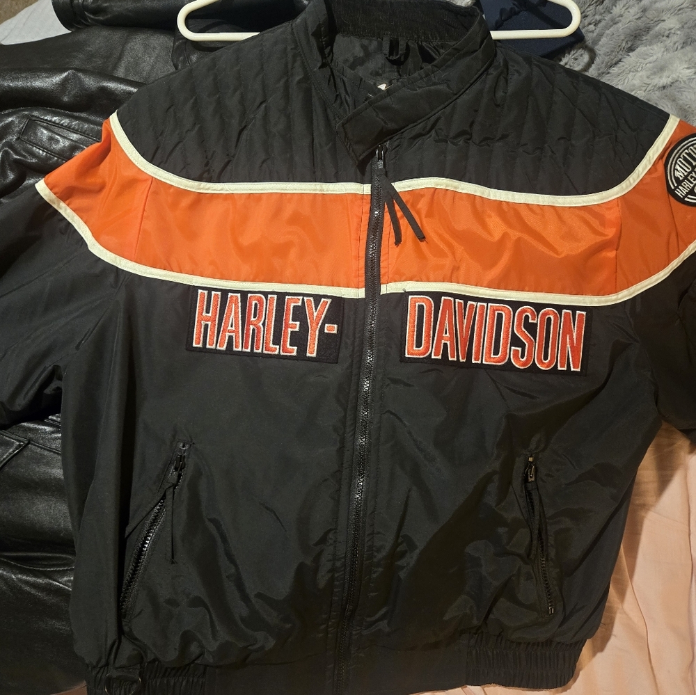 Vintage EUC Harley Davidson nylon riding jacket  XXL